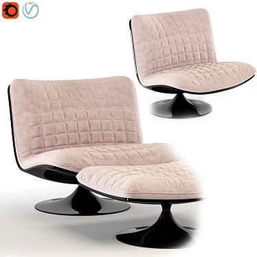 Elegant Contemporary Armchair Set 3D model image 1 