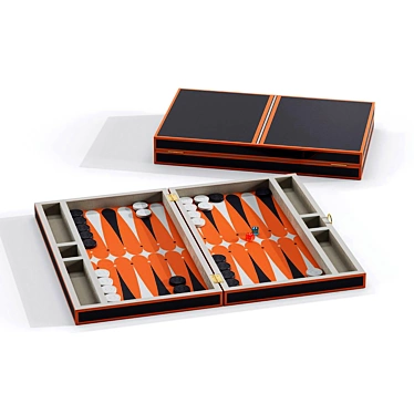 Luxury Lacquer Backgammon Set 3D model image 1 