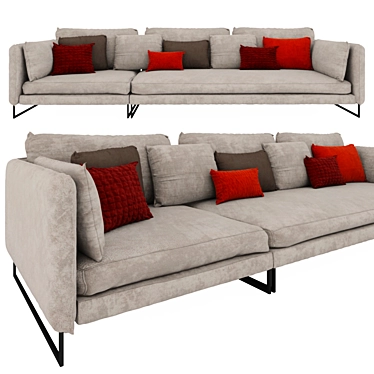 Sleek and Stylish Sofa Saba 3D model image 1 