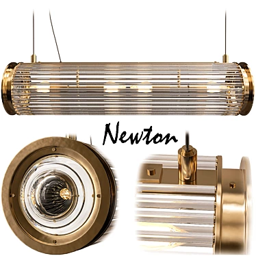 Timeless Elegance: Newton Rectangular Pendant 3D model image 1 