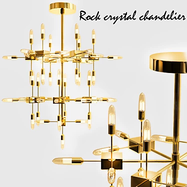 Sparkling Crystal Rain Chandelier 3D model image 1 