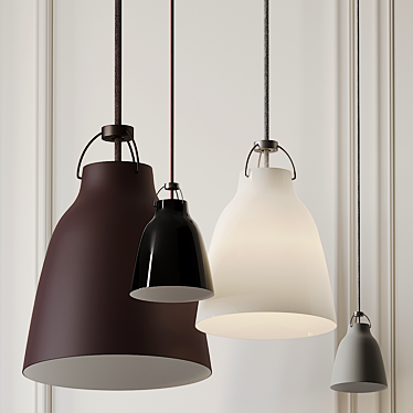 Sleek Caravaggio Pendant Light 3D model image 1 