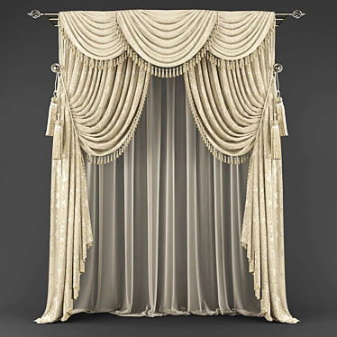 Polys and Verts Curtain Set 3D model image 1 