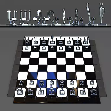 Classic Chess Set with OBJ Model 3D model image 1 