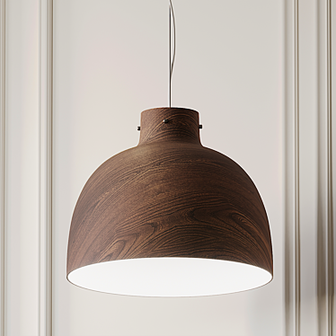 Elegant Wood Pendant Light 3D model image 1 