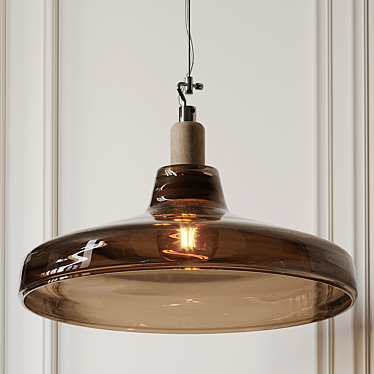 Elegant Dover Glass Pendant Light 3D model image 1 