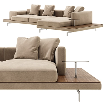 B&B Italia Dock Sofa: Modern Comfort 3D model image 1 