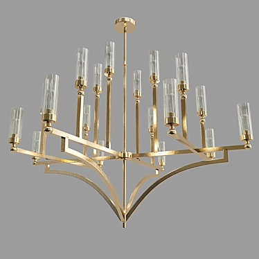 Elegant 18-Light Capital Gold Chandelier 3D model image 1 