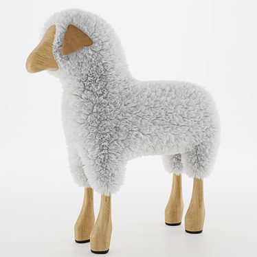 Cozy Sheep Stool: A Practical & Stylish Accent 3D model image 1 