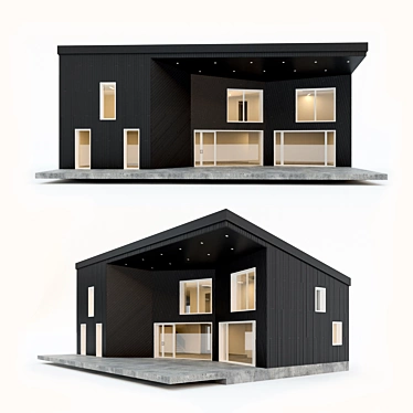 Modern Two-Storey Prefab Residence 3D model image 1 