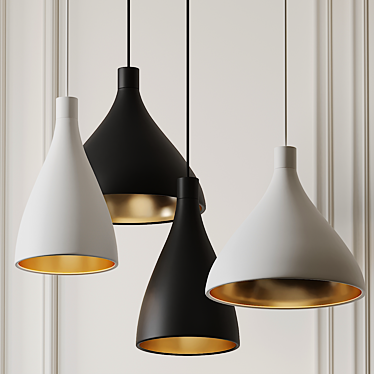 Sleek Swell Pendant Lights 3D model image 1 