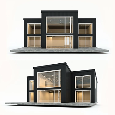 Two-Storey Prefab Villa: Modern Minimalist Home 3D model image 1 