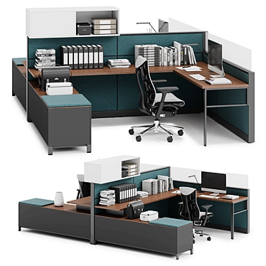 Herman Miller Canvas Wall: Elegant & Efficient Workspace 3D model image 1 