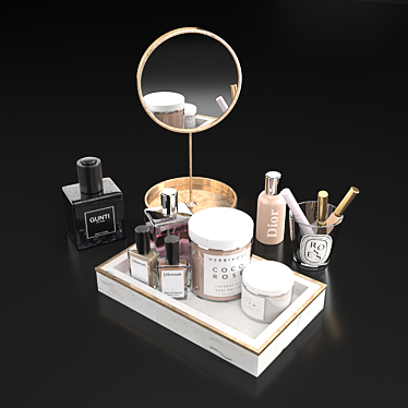 Elegant Dressing Table Decor Set 3D model image 1 