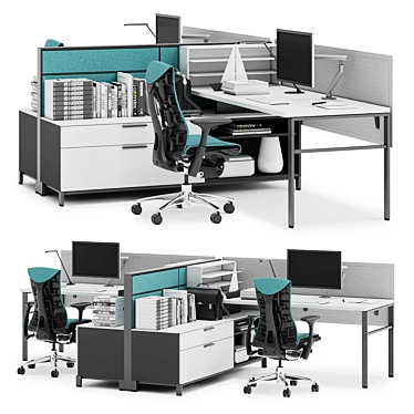 Herman Miller Canvas Wall: Versatile Office Solutions 3D model image 1 