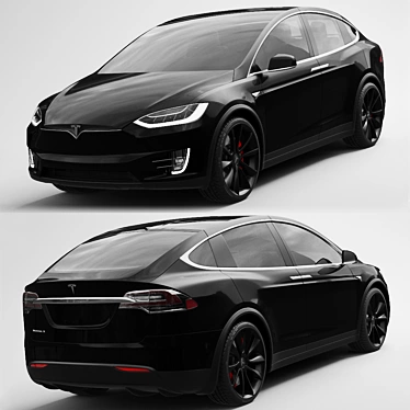 Revolutionary Tesla Model X: Cutting-edge Design & Performance 3D model image 1 