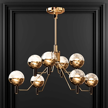 Stylish Metal Chandelier 3D model image 1 