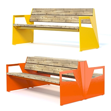 Vestre BLOC Outdoor Bench Set 3D model image 1 