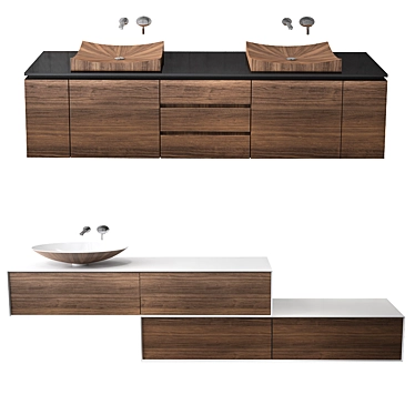 Alegna Pure Wood Basins 3D model image 1 