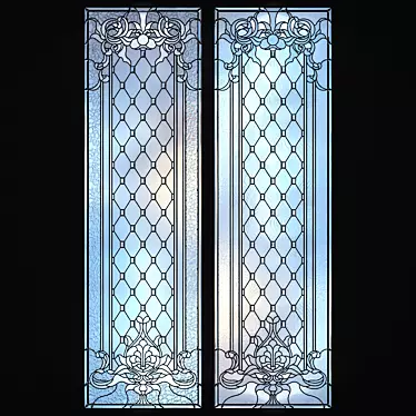 Elegant Stained Glass Window 3D model image 1 