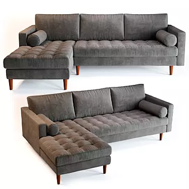 Sven Angular Sectional Sofa 3D model image 1 