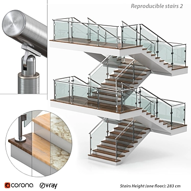 Versatile Staircase Collection 3D model image 1 