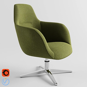 Elegant Fabric Lounger Chair 3D model image 1 