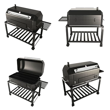 Sizzling Black Barbecue Delight 3D model image 1 