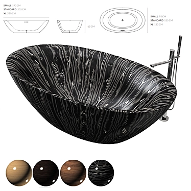 ALEGNA Laguna Pearl Wooden Bathtub 3D model image 1 