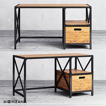 Factoria Wooden School Desk | Moonzana 3D model image 1 