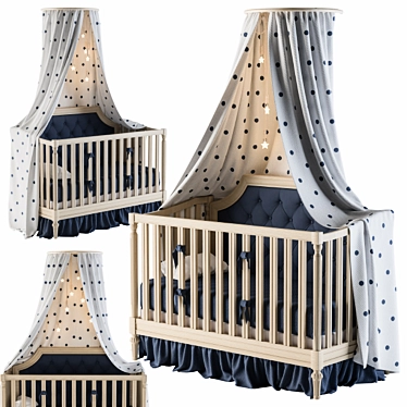 Blythe 3-in-1 Convertible Crib 3D model image 1 