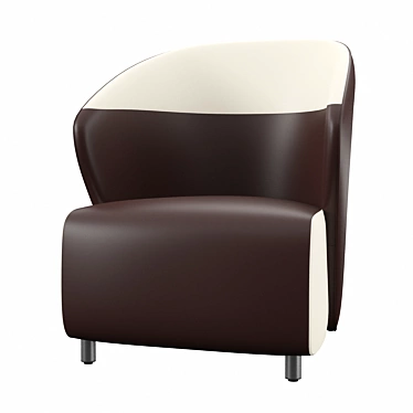 Elegant Leather Guest Chair 3D model image 1 