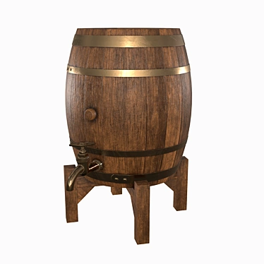 Premium Wood Barrel for Beer 3D model image 1 