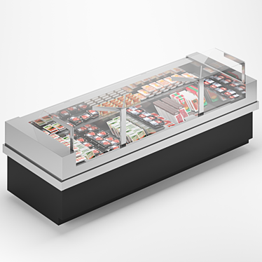 Sleek Showcase Refrigerator 3D model image 1 