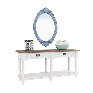 Elegant Console Mirror Set 3D model image 1 