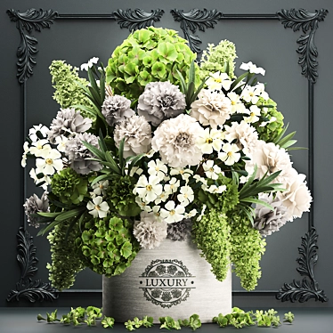 Luxury Floral Arrangement: Lilac, Hydrangea, Peony, Oleander 3D model image 1 
