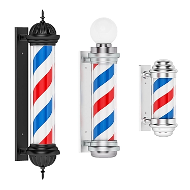 Classic Barbershop Pole 3D model image 1 