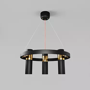 Modern Black and Gold Pendant Light 3D model image 1 