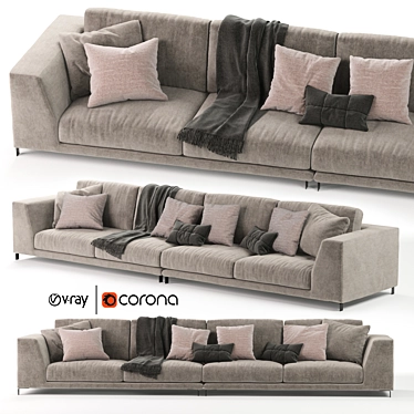 Elegant Artis Sofa: Italian Craftsmanship 3D model image 1 