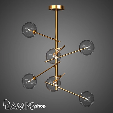 Transparent Sphere Chandelier 3D model image 1 