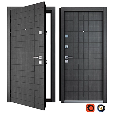 Cascade Plus (Straj) Metal Entrance Door - Premium Quality 3D model image 1 