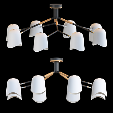 Scandinavian Style Ceiling Chandelier 3D model image 1 