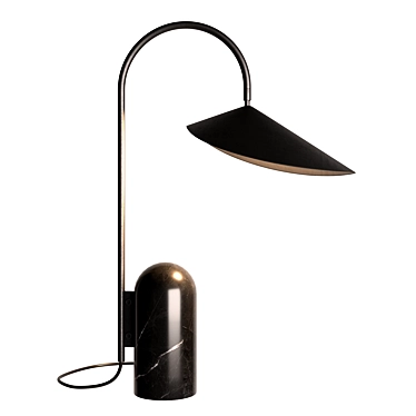 Elegant Arum Table Lamp: Sleek Black Design 3D model image 1 