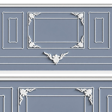 Elegant Wall Moulding: 3DMax 2013, OBJ, Vray 3D model image 1 