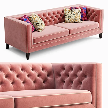 Modern Pink Slip Sofa 3D model image 1 