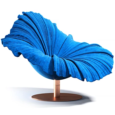 Elegant Bloom Blue Armchair: Kenneth Cobonpue 3D model image 1 