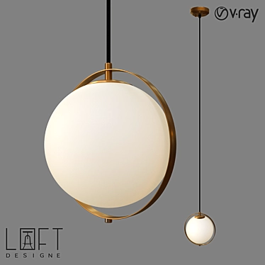 Modern Metal and Glass Pendant Lamp 3D model image 1 