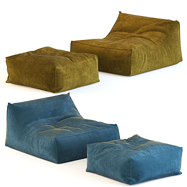 Paola Lenti Floatby Armchair & Puff Set 3D model image 1 