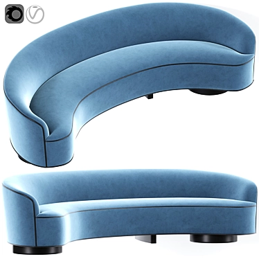 Sleek and Modern Vladimir Kagan Sofa 3D model image 1 
