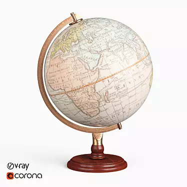 Antique World Globe 3D model image 1 